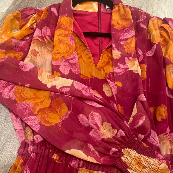 Rachel Parcell Floral Ruffle Tiered Midi Dress S - Picture 4 of 5